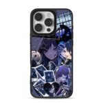 Dark blue anime chibi girl art Phone Case for iPhone 11-17 & Samsung Galaxy S24-S26
