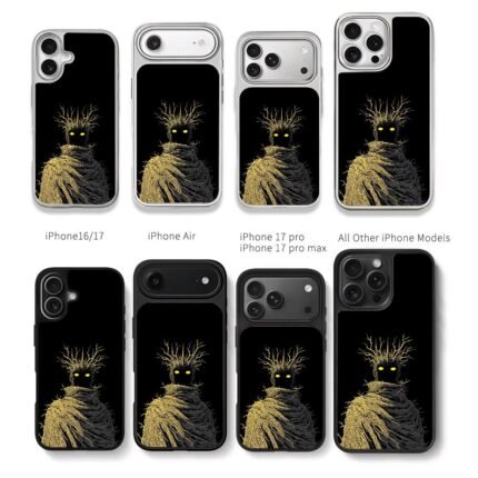 Dark branch king yellow eyes Chris Brown Phone Case Black Electroplated Silver For Iphone 11 To 17