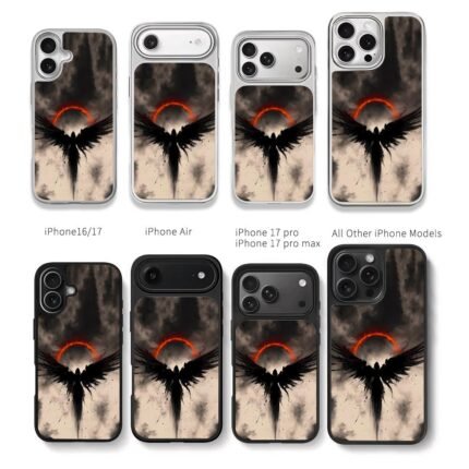 Dark fallen angel red eclipse Chris Brown Phone Case Black Electroplated Silver For Iphone 11 To 17