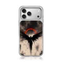 Dark fallen angel red eclipse iPhone 17 Pro Max Electroplated Silver Case1