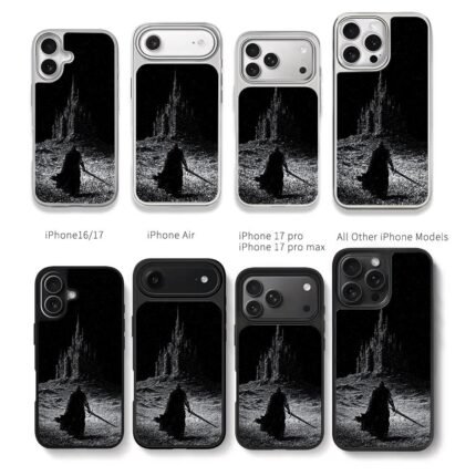 dark knight sword castle night Chris Brown Phone Case Black Electroplated Silver For Iphone 11 To 17