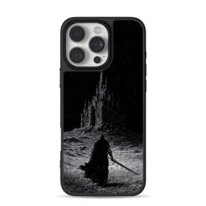 dark knight sword castle night iPhone 16 Pro Max Black Case