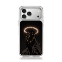 Dark man with rune halo script iPhone 17 Pro Max Electroplated Silver Case1