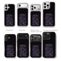 Dark purple metal alien skull art Chris Brown Phone Case Black Electroplated Silver For Iphone 11 To 17
