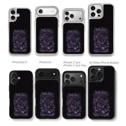 Dark purple metal alien skull art Chris Brown Phone Case Black Electroplated Silver For Iphone 11 To 17