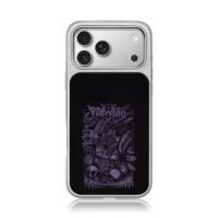 Dark purple metal alien skull art iPhone 17 Pro Max Electroplated Silver Case1