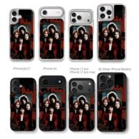 Dark red Queen band vintage photo Chris Brown Phone Case Black Electroplated Silver For Iphone 11 To 17