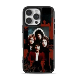 Dark red Queen band vintage photo Phone Case for iPhone 11-17 & Samsung Galaxy S24-S26