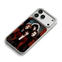 Dark red Queen band vintage photo iPhone 17 Pro Max Electroplated Silver Case2