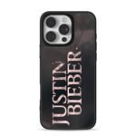 Dark rose gold Justin Bieber text iPhone 16 Pro Max Black Case