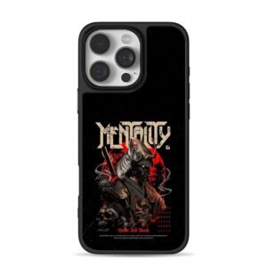 Dark samurai mentality red moon art iPhone 16 Pro Max Black Case