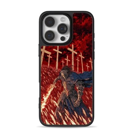 Dark souls knight flaming sword iPhone 16 Pro Max Black Case