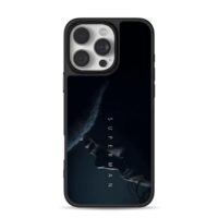 Dark Superman SUPERMAN text iPhone 16 Pro Max Black Case