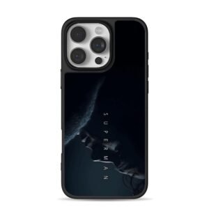 Dark Superman SUPERMAN text iPhone 16 Pro Max Black Case