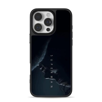 Dark Superman SUPERMAN text iPhone 16 Pro Max Black Case