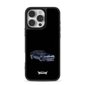 Datsun 240Z blue JDM with text iPhone 16 Pro Max Black Case