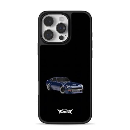 Datsun 240Z blue JDM with text iPhone 16 Pro Max Black Case