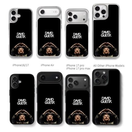 David Guetta heart hands black Chris Brown Phone Case Black Electroplated Silver For Iphone 11 To 17