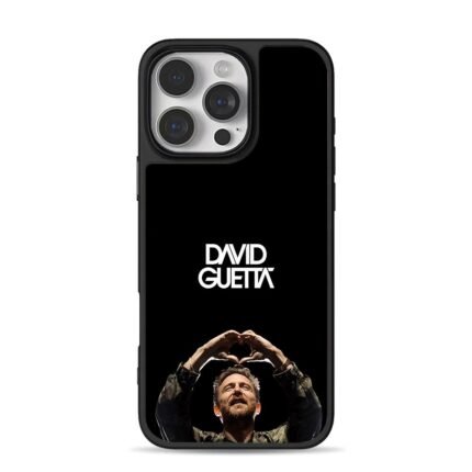 David Guetta heart hands black iPhone 16 Pro Max Black Case