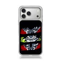 DBZ Goku Broly Vegeta eye art iPhone 17 Pro Max Electroplated Silver Case1