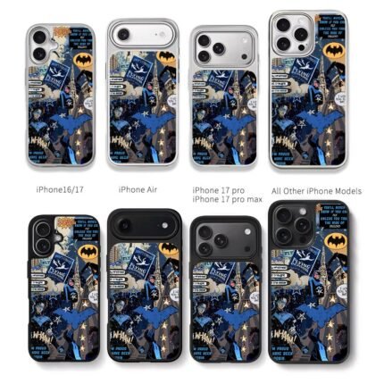 DC Nightwing Batman comic collage Chris Brown Phone Case Black Electroplated Silver For Iphone 11 To 17