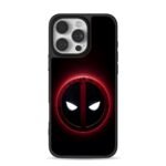 Deadpool glowing red logo Phone Case for iPhone 11-17 & Samsung Galaxy S24-S26