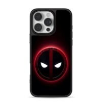 Deadpool glowing red logo Phone Case for iPhone 11-17 & Samsung Galaxy S24-S26