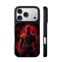 Deadpool red black dual katana iPhone 17 Pro Max Black Case
