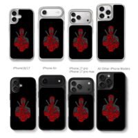 Deadpool word art silhouette Chris Brown Phone Case Black Electroplated Silver For Iphone 11 To 17
