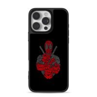 Deadpool word art silhouette Phone Case for iPhone 11-17 & Samsung Galaxy S24-S26