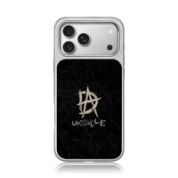 Dean DA anarchy logo unstable text iPhone 17 Pro Max Electroplated Silver Case1