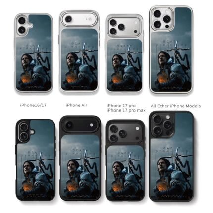 Death Stranding Sam and BB Chris Brown Phone Case Black Electroplated Silver For Iphone 11 To 17