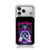 Demon Slayer neon knight demon iPhone 17 Pro Max Electroplated Silver Case1