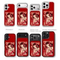 Demon Slayer Nezuko kitsune mask Chris Brown Phone Case Black Electroplated Silver For Iphone 11 To 17