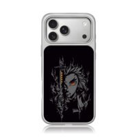 Demon Slayer Rengoku Flame Art iPhone 17 Pro Max Electroplated Silver Case1