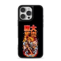 Demon Slayer Rengoku flame katana iPhone 16 Pro Max Black Case