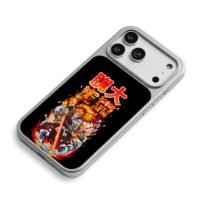 Demon Slayer Rengoku flame katana iPhone 17 Pro Max Electroplated Silver Case2
