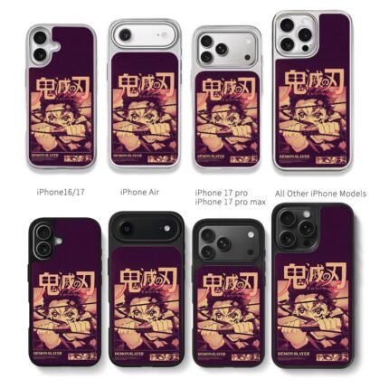Demon Slayer Tanjiro anime art Chris Brown Phone Case Black Electroplated Silver For Iphone 11 To 17