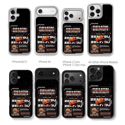 Demon Slayer Zenitsu anime art Chris Brown Phone Case Black Electroplated Silver For Iphone 11 To 17