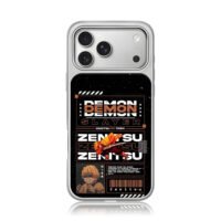 Demon Slayer Zenitsu anime art iPhone 17 Pro Max Electroplated Silver Case1