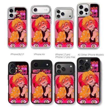 DemonSlayerZenitsuValentineArt Chris Brown Phone Case Black Electroplated Silver For Iphone 11 To 17