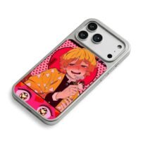 DemonSlayerZenitsuValentineArt iPhone 17 Pro Max Electroplated Silver Case2