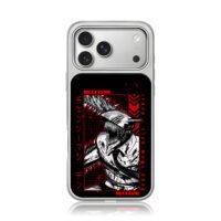 Denji Chainsaw Man red black iPhone 17 Pro Max Electroplated Silver Case1
