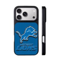 Detroit Lions blue lion text iPhone 17 Pro Max Black Case