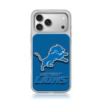 Detroit Lions blue lion text iPhone 17 Pro Max Electroplated Silver Case1