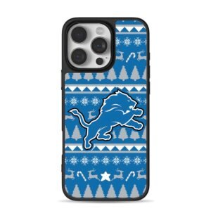 Detroit Lions Xmas lion pattern Phone Case for iPhone 11-17 & Samsung Galaxy S24-S26