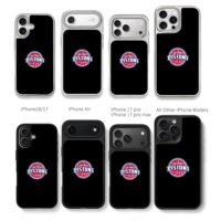Detroit Pistons NBA team logo Chris Brown Phone Case Black Electroplated Silver For Iphone 11 To 17