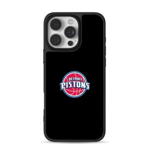 Detroit Pistons NBA team logo iPhone 16 Pro Max Black Case