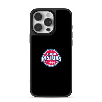 Detroit Pistons NBA team logo iPhone 16 Pro Max Black Case