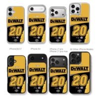 DeWalt No20 NASCAR Bell Toyota Chris Brown Phone Case Black Electroplated Silver For Iphone 11 To 17
